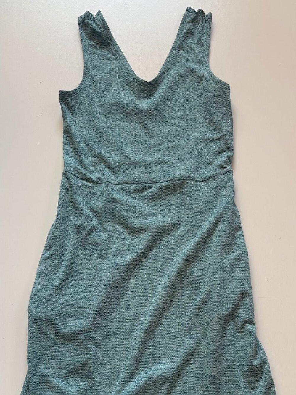 Toad&Co Sleeveless V Neck Dress Athletic Sports Outdoor Comfy Teal Blue Green